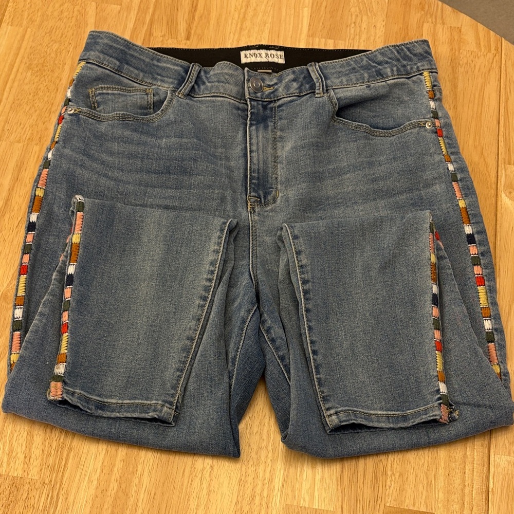 Knox Rose Blue Jeans with Colorful Trim